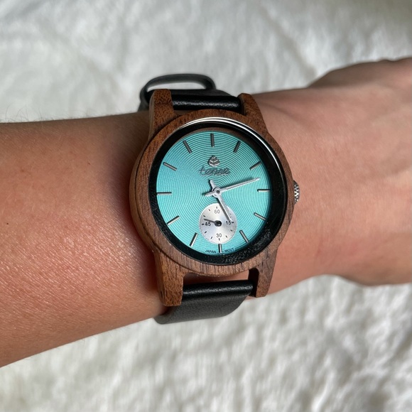 Tense Walnut Watch & Wood Box NIB Leather NWT - Picture 3 of 13